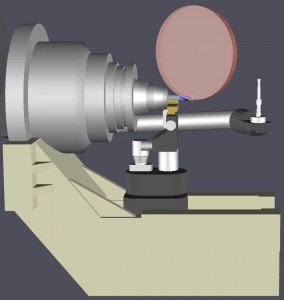 Der CIMulator3D ermöglicht es, den Schleifvorgang als Animation anzuschauen, um etwa potenzielle Zusammenstöße zwischen den Komponenten zu erkennen.