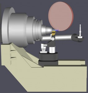 Der CIMulator3D ermöglicht es, den Schleifvorgang als Animation anzuschauen, um etwa potenzielle Zusammenstöße zwischen den Komponenten zu erkennen.