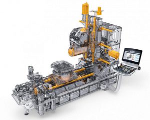 Mit intelligenter Sensorik und vernetzter CELOS APP demonstriert die mit Schaeffler gemeinsam entwickelte Werkzeugmaschine 4.0 von DMG MORI ...