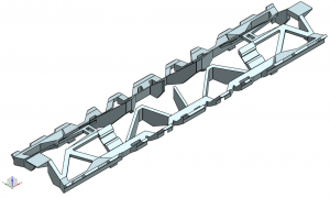 Die Lastaufnahme bei topologieoptimierten Leichtbauteil erfolgt durch Stege und delta-Elemente.