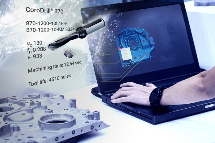 engineer working on computer at the design of mechanical piece