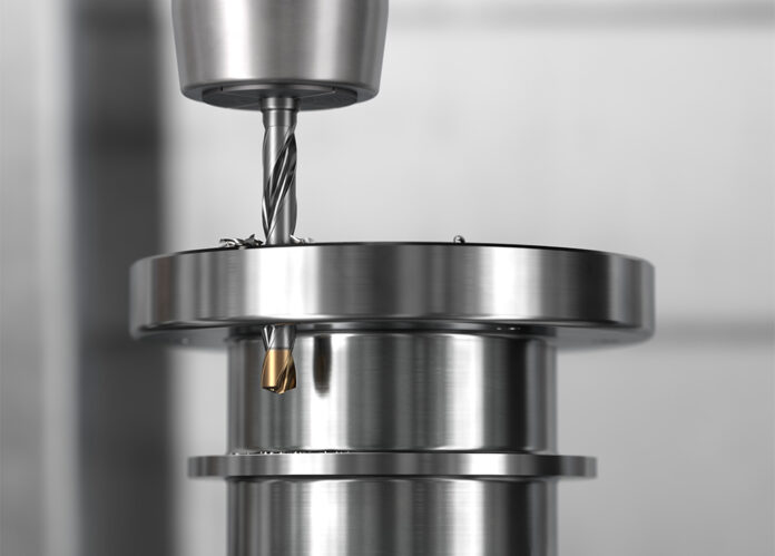 CoroDrill 860-GM Crankshaft Action Image, Closeup