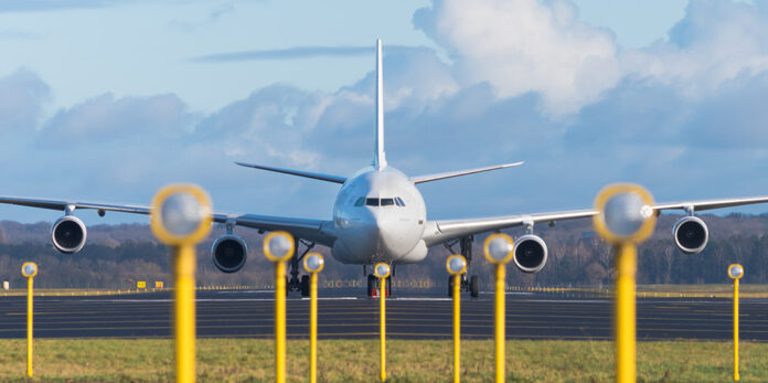 passenger airplane on runway