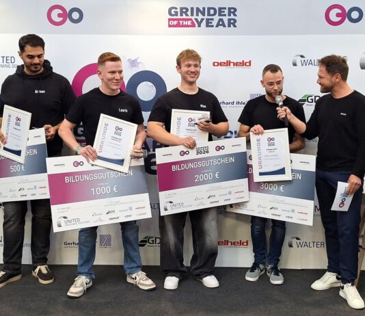 GRINDER OF THE YEAR 2026 prämiert